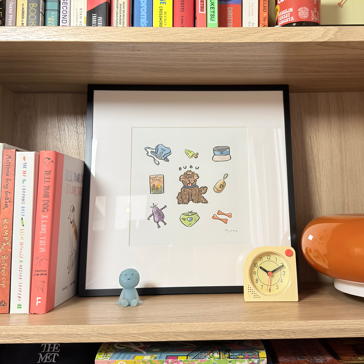 Custom Pet Illustration with Frame by Pajama Art