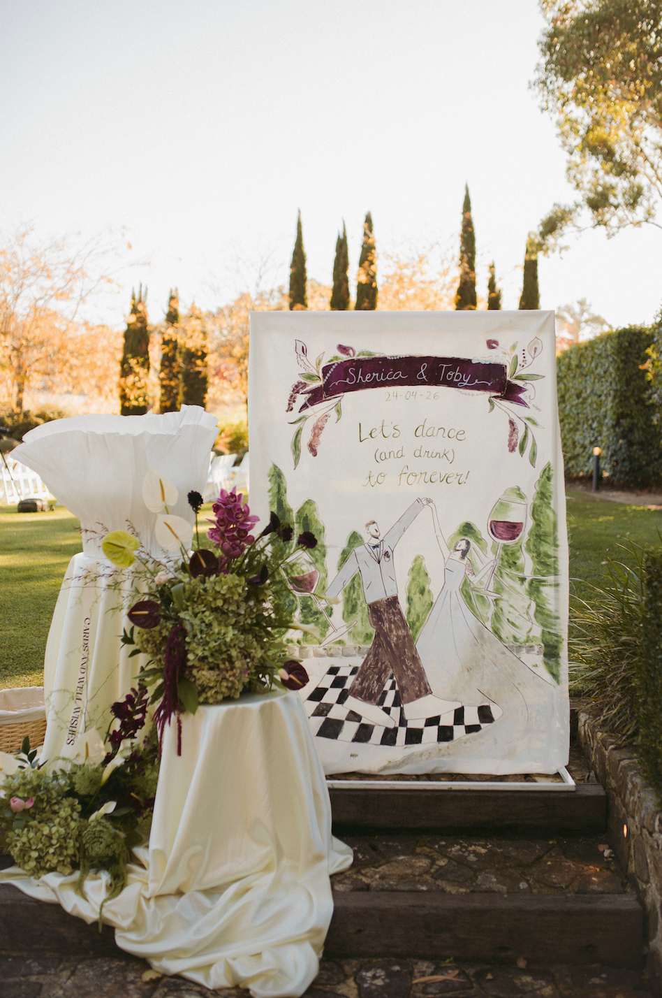 HAND PAINTED Wedding Signage by Pajama Art